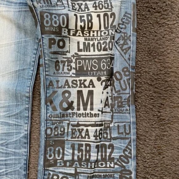 Pantaloni Japanese K&M🇯🇵 embroidery hip hop jeans baggy fit vintage skater y2k - Picture 6 of 6